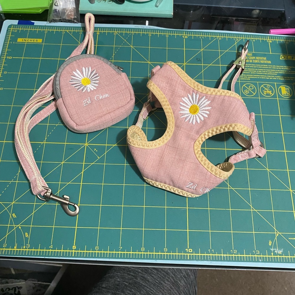 Pets harness leash and small bag